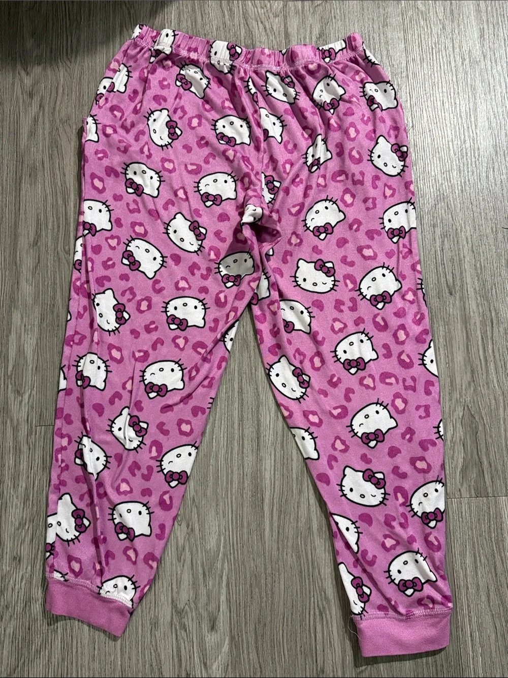 Hello Kitty Pink Allover Print Fleece Pajama Pants Sz M 8-10